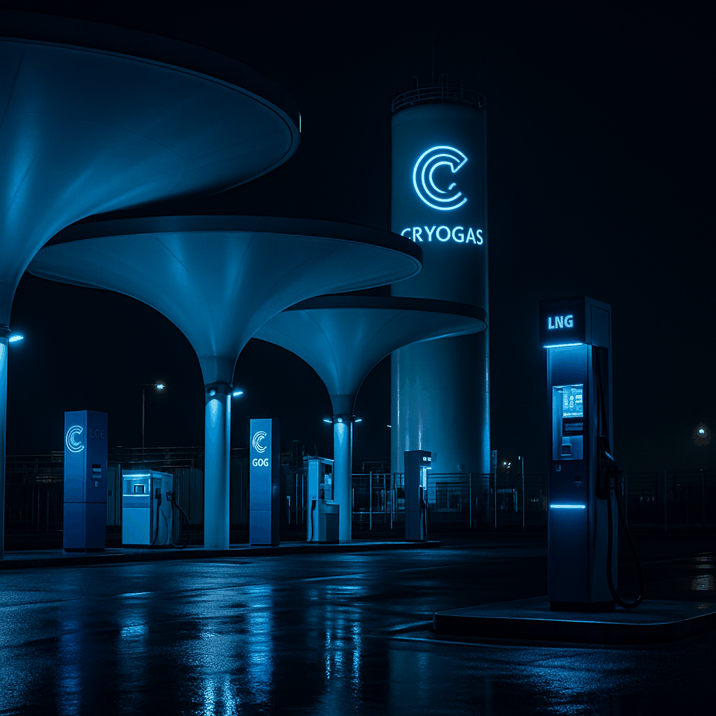 Cryogas LCNG Station – Night Render